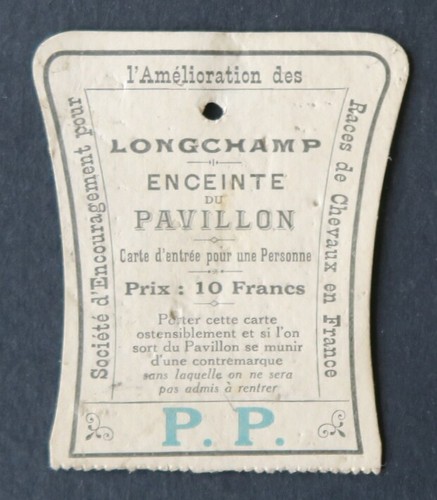 Carte entrée hippodrome - carte, de
