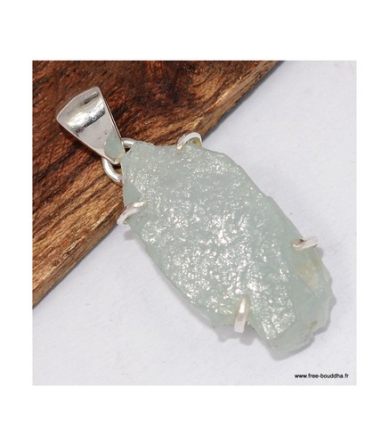 Pendentif aigue marine brute - aigue-marine,