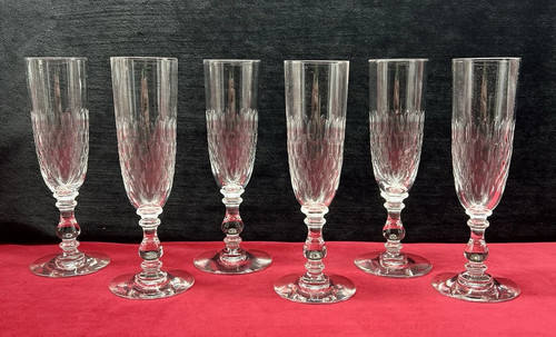 Baccarat tall fluted glasses - 6,