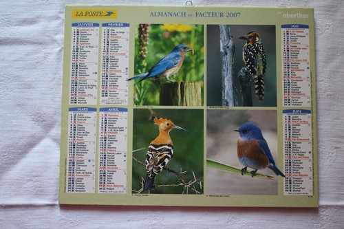 Calendrier des postes almanach - calendrier,
