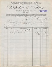 1891 MANUFACTURE D ETOFFES FEUTREES A GISORS STEHELIN ET RIME A PARIS - M. T