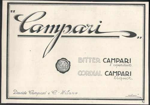 Campari bitter cordial 1926 - cordial,