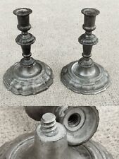 2 anciens bougeoirs metal