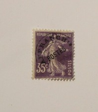 Timbre neuf France préobliteré  35 C violet type semeuse  avec charnière FOM
