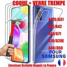Coque Antichoc+ Protection Verre Trempé pour Samsung Galaxy A20e A21s A51 A71