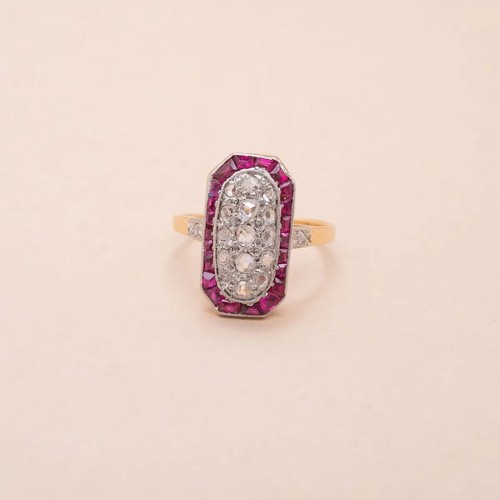 Bague art déco - diamant, et