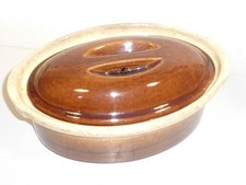 Ancienne Petite terrine en terre cuite foie gras  "La Bourguignonne" 1950/1960