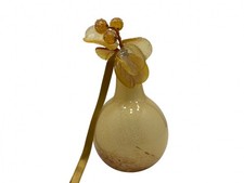 Vase en verre + fleur en verre