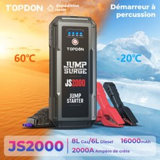 TOPDON JS2000 Démarreurs de Voiture 16000mAh 2000A Chargeur Booster Powerbank FR