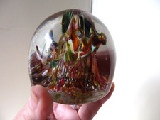 ANCIENNE HAUTE SULFURE BOULE PRESSE-PAPIERS MULTICOLORE