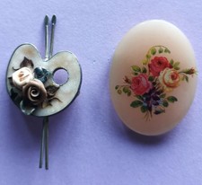 Lot de 2 Broches Vintage - Décor Floral