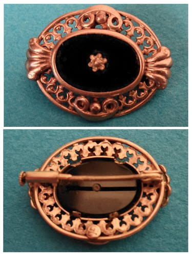 Ancienne broche métal doré - broche,