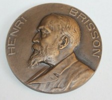 Médaille en bronze, ancienne, Henri BRISSON, par Emile Daussin 1908