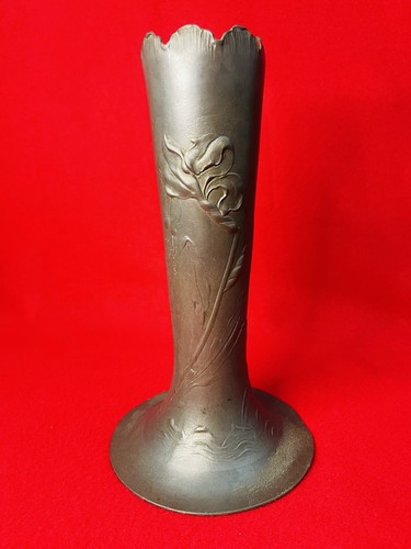 Vase art nouveau étain - vase,