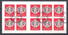 Monaco 2000 • Iv# C13 coat of arms  • booklet 10 self-adhesive FD used (SU-9166)