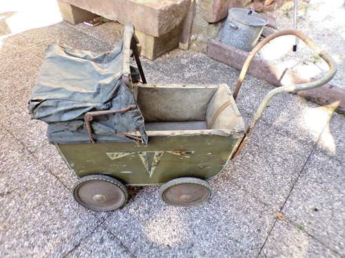 Ancien petit landau bois - landau, en