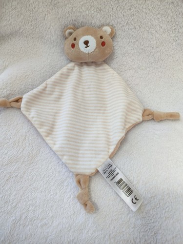 Doudou plat ours blanc beige