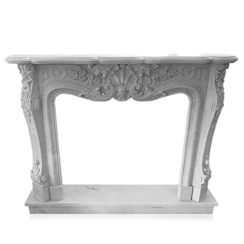 Cheminée marbre blanc carrara - marbre,