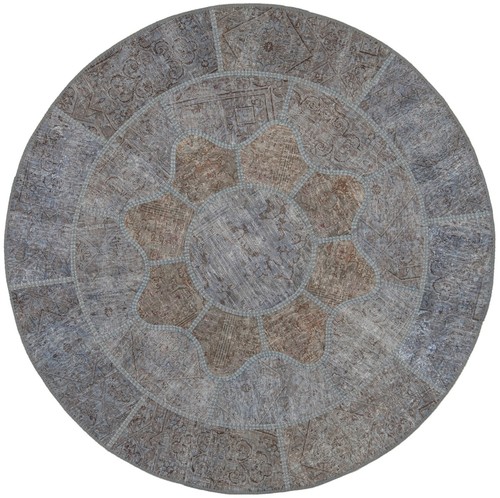 Tapis patchwork rond vintage - patchwork,