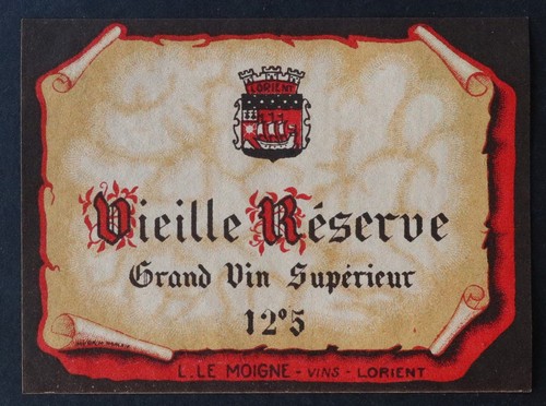Ancienne étiquette vin