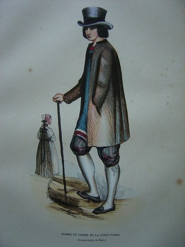 Belle gravure homme forêt - gravure, de