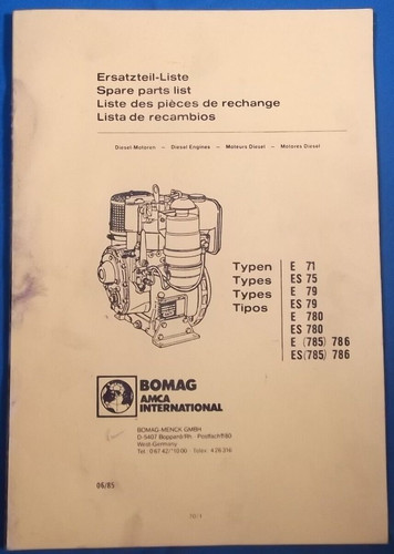 Bomag e71 es75 e79 - es75, es79