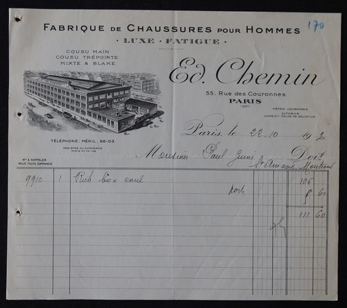 Facture paris 1900 - facture,