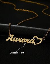 Collier Cœur Doré Or Acier Inoxydable Prénom Personnalisable Bijoux Femme