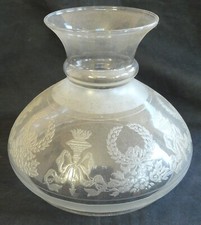 Abat-jour verre transparent 21 cm – Motif Empire – Vintage élégant REF 690