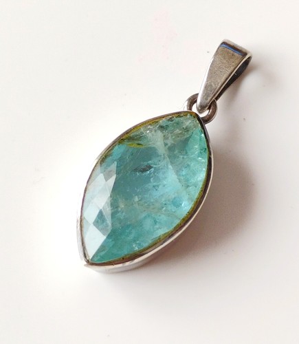 Pendentif aigue marine et - aigue-marine,
