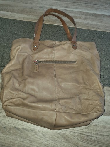Sac cabas femme cuir - , beige