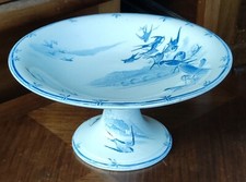 Ancien Compotier Gien Modèle Vol D Oiseaux/ Vaisselle Ancienne Terre De Fer