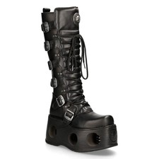 Bottes New Rock M-272-S2 Unisexe Montantes Métalliques Goth Neptuno Espace