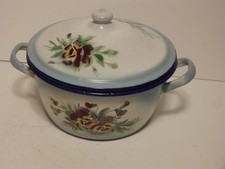 soupière pot  tôle émaillée