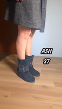 Valeur 250 € Ash Pointure 37 NEUF Bottines suède noires bottes boots femme