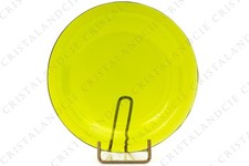 Assiette à lunch tilleul Antibes par Lalique. Yellow green lunch plate Antibes