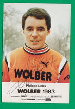 CYCLISME carte cycliste PHILIPPE LELEU  équipe WOLBER 1983 Signée