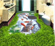 Poisson libre souple 3D Sols Mural Photo Papier Peint Maison Imprimer Décoration