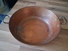 Bassine a confiture en cuivre grand confiturier Diamètre 37 Cm Hauteur 11,5 Cm