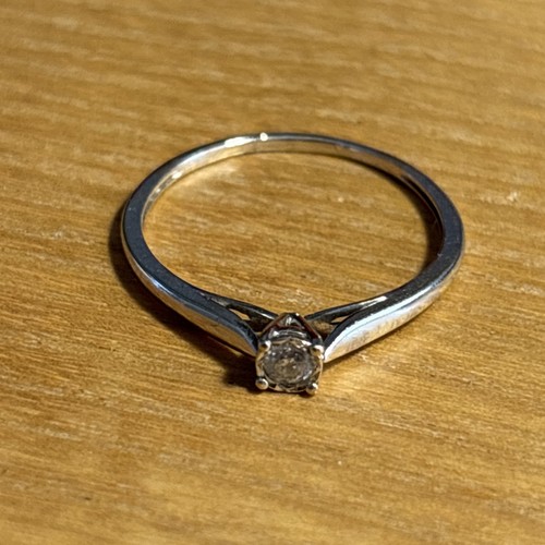 Bague solitaire blanc 18 - bague, or