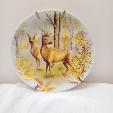 Assiette Décorative Décor CERF ET BICHE  24  cm Porcelaine LIMOGES