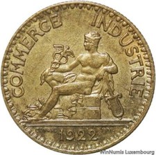 V4337 Rare France 2 Francs Chambre de Commerce 1922 SPL+ -> Faire offre