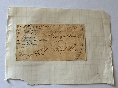 Autographe pape pie - autographe,