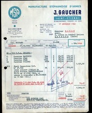 SAINT-ETIENNE (42) USINE d'ARMEMENT / ARMES "M.S.A. / J. GAUCHER" en 1962