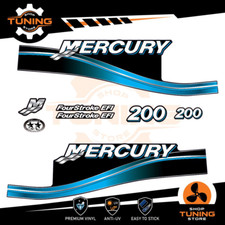 Kit d'autocollants pour moteur hors-bord Mercury 200 Ch - Four Stroke EFI BLEU