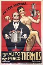 L'AUTO-THERMOS : Affiche lithographiée avec Joséphine Baker par Paul Mohr