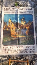 Affiche guerre 14/18 crédit national, pays dévastés, constant-duval ww1 origine