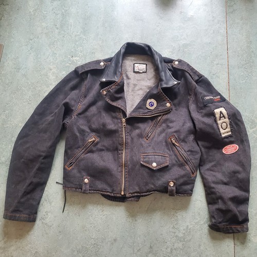 Veste denim cuir - en,