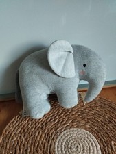 Doudou peluche éléphant gris lainage Ostaria les minis 