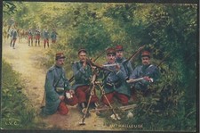 CARTE POSTALE 14-18:LA MITRAILLEUSE